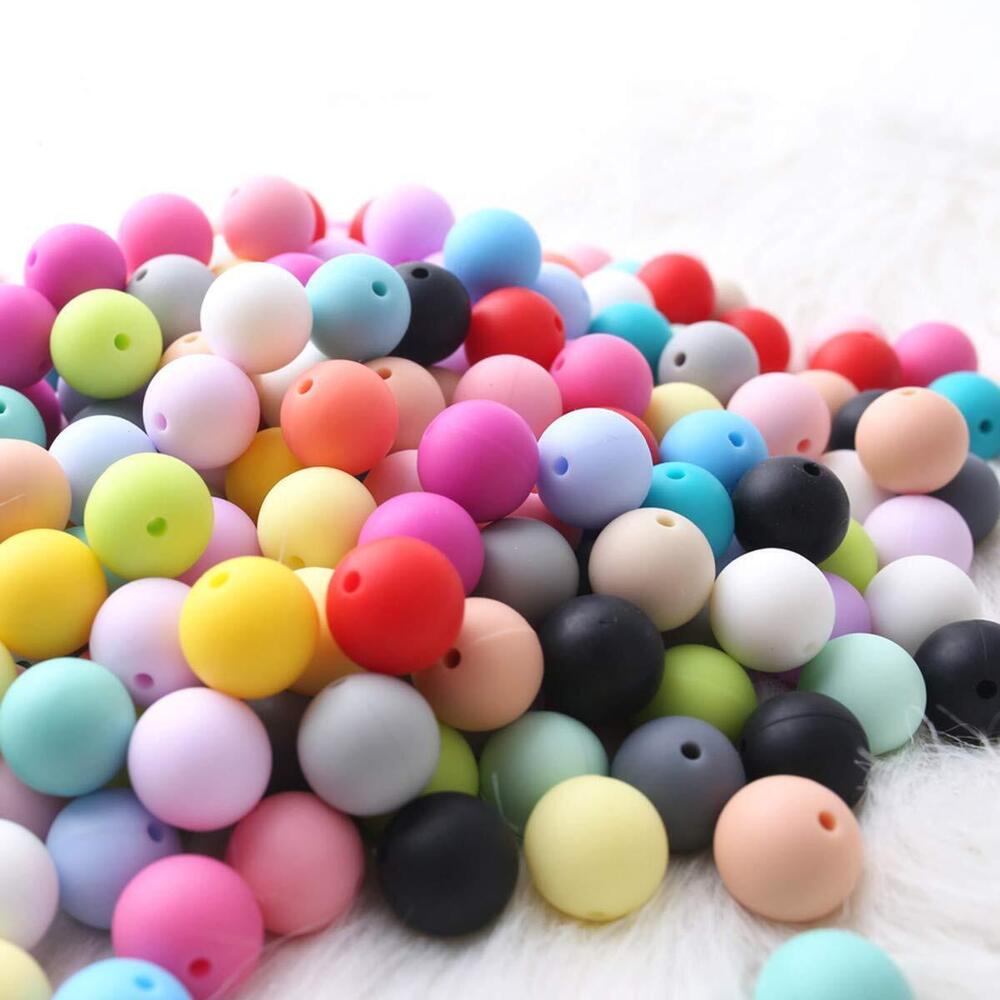 3717 Silicone Beads 12mm 500pc Mix Color for Jewelry Making DIY Bracelets